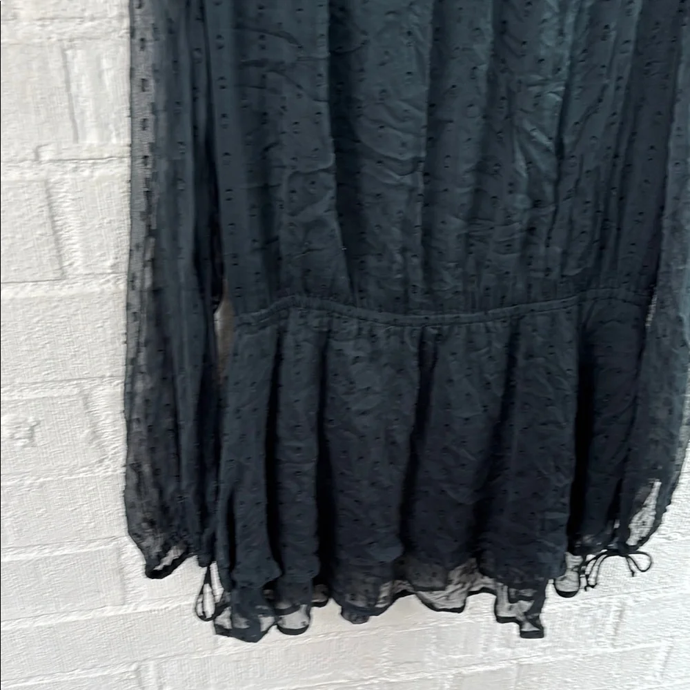 Free People Peasant Tunic Deep Jade Bishop Sleeves Mini Dress